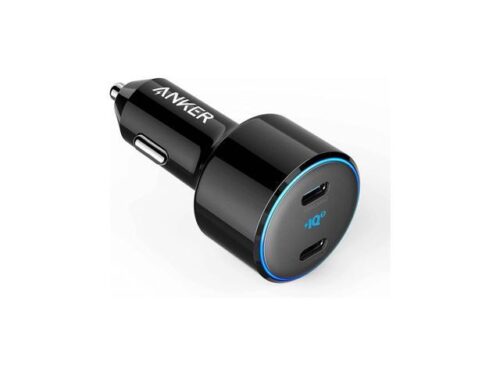 Anker USB C Car Charger, 50W 2-Port PIQ 3.0 Fast Charger Adapter, PowerDrive+ III Duo with Power Delivery for iPhone 14 13 12 11 Pro Max mini,…